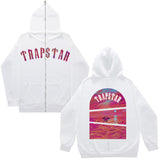 Plus Velvet Men's And Women's High Street Hoodie Trapstar Zippered Open Shirt Jacket Autumn And
