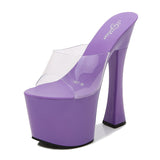 Zingj Hate Day High Nightclub Super High Heels Slippers Women's Work Shoes Show Pole Dance Shoes Waterproof