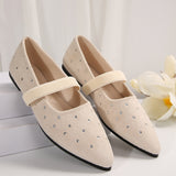 And South Korea Sharp Head Drill Shallow Mouth Flat-Soled Single Shoes Women's Large Size Velvet Four Seasons Work Shoes