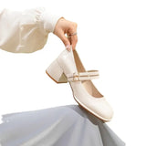 High-Heeled Mary Treasure Shoes 2025 Spring And Summer New Retro Thick Heel JK Single Shoes Fairy Fashion High