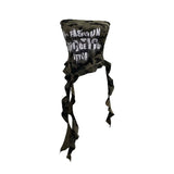 Shooting Hottie Camouflage Letter Print Chest Vest With Chest Pad Irregular Ribbon Short Top