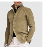 New Products - Dress Men's Casual Long-Sleeved Pure Color Knit Coat Men's