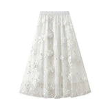 Yarn Embroidery Heavy Industry Half-Body Skirt Large-Size Dress 2025 Spring New A Word High-Waist Long Skirt