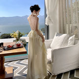Zingj Gentle Small Holiday Back Show Thin Sling Feeling Flounce Design Long