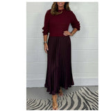 2025 New Women's Fashion Elegant Round-Neck Dress 100-Folded