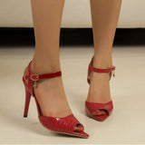 Women 2025 Summer New Fish Mouth Fine Heel Buckle Shoes Children's Shoes One-Shoe Super High