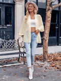 Autumn / Winter Fashion New Women's Casual Solid Color Loose Play Jacquard Cardigan