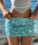 Fashion Bead Short Skirt Sexy Babes Hip Skirt Squint