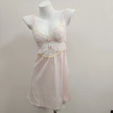 New Ice Silk Sling Pyjamas Women Summer With Chest Pad Lace Splicing Short Skirt Sexy Sleepy Pure Home