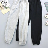 Pants Women Elastic-waist Solid Loose 2XL Lace-up Students Sportswear Leisure All-match Ulzzang Womens Trousers