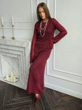 Hot Knitted Hollow Skirt + Vest Skirt Set Women's Soft Knitted Burqa Holiday