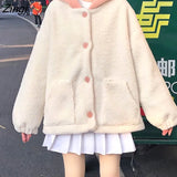 Jackets Women Cute Loose Girlish Winter Coats Hot Sale Stylish Korean Style Patchwork All-match Sweet Elegant Design