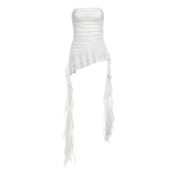 Zingj New 2024 Summer Women's Solid Color Slim Street Fashion One-Word Collar Sleeveless Pleated Top-Outfit