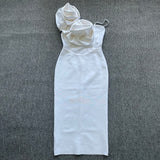 New Dress Woman 2025 New Sexy Sling Three-Dimensional Flower Temperament Banding