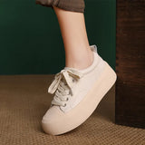 Retro Thick-Slate Shoes Women Autumn And Winter New Round Head Fashion Casual Single Shoes