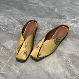 Half Slippers Women Wear 2025 Summer New Chinese Style Bamboo Tie Flat Bottom Muller Leisure Cold
