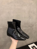 Brown Martin Boots Women's Shoes 2025 Autumn/Winter New Square Skinny French Short Boots Single