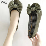 Women Boat Shoes Loafers Bow Casual Shoes Woman Flats Slip on Flat Shoes Candy Color Breathable shoes Espadrilles Big Size