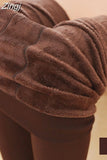 New Fashion Women's Autumn and Winter High Elasticity and Good Quality Thick Velvet Pants Warm winter christmas