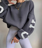 Women's Casual Fashion Print Thicken And Set Up Long-Sleeved