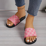 Pattern Thick Bottom Slippers Women Wearing Exposed Toe Beach Cool