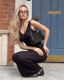 2025 V-Neck Vest Sweater Skirt Long Elegant Bean Yarn Tight Skirt Holiday