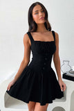 Elegance Elegant Women's New Slings Sexy Low-Chest Girded Waist Dress