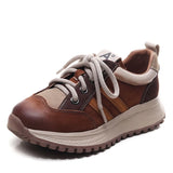Cowhedular Leather-Spighty Forrest Aggan Shoes Spring And Autumn New Casual Women's Shoes Round-Headed Flat Single