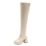 Boots Women's New British Wind Square Head Bulletproof Waterproof Station In Autumn/Winter