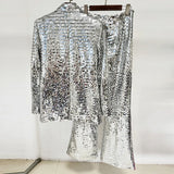 Spring And Summer New Star Fashion A Buckle Mesh Lintel Suit Trousers Set Two