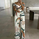 New Women's Fashion Temperament Elegant Commuter Print Broad-Legged Women's