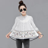 Autumn Dress New 2025 Korean Version Versatile Standing Collar Embroidery A Word Doll Shirt Female Jacket