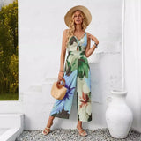 Fashion Casual Hot Selling Women's 24 New Print Strap Hollow Out Jumpsuit Trend Women's