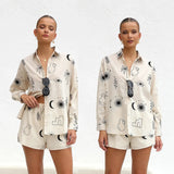 Zingj Summer Comfortable Casual Shirt Suit Short-Sleeved Cardigan Home Two-Piece