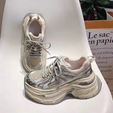 Small 7Cm Casual Sneakers 2025 Spring New Fried Street Thick Bottom Height Old Dad