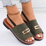 Loose With Flat Sandals Women's Cloth With Buckle Toe Beach Cold