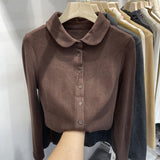 De-Velvet Shirt Bottomed Women 2025 Autumn And Winter Exquisite Collared Temperament Fashion Warm Inside The