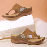 Women's Shoes 2025 New Slope And Light Leisure Flowers Color Clip Slippers Plus 43