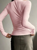 plain long-sleeved ribbed shirt with