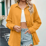 Spring Green Button Up Shirts Women Cotton Long Sleeve Blouses Korean Office Lady Blouse Summer Basic White Blue Tops