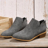 Coarse And Short-Skinned Boots Women's Sharp Tips And Zippered Velvet And Ankle Boots Women's Martin