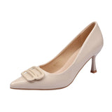 French Pointed High-Heeled Shoes Shallow All-Inclusive Square Ringing Temperament Single Shoes Slender High Heel