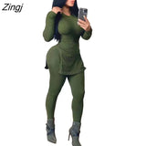 Tracksuit For Women Faith Letter Ribbed Knit Two Piece Set Casual 2 Pcs Outfits Long Sleeve Tshirts Pants Suit Matching