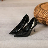 Professional Work Shoes Women's Patent Leather Fine Tip Shoes Sexy Temperament Shoes Not Tired Shallow Women's Singles