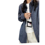 Lattice Grinding Hair This Shirt Jacket Woman 2025 Spring And Autumn Lazy Wind Loose Feeling Loose Bottom Long-Sleeved