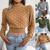 Wind Shooting 2025 Autumn And Winter Three-Dimensional Rhumus Long-Sleeved Umbilical Knitted Sweater Women's