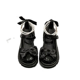 Cool Mary Jane Little Leather Shoes Women Retro Spring And Summer New Bow With Skirt Jk College Wind Single