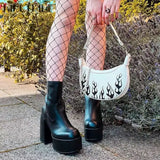Autumn And Winter New Square Head High And Small Short Boots Female Short Barrel Thick And Martin