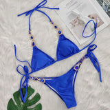 Zingj New Sexy Bikini Set Luxury Crystal Diamond Straps Female Swimwear Beach Holiday
