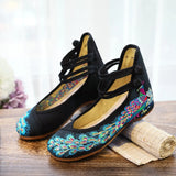 Zingj Shoes Ethnic Wind Sequins Peacock Embroidered Shoes Cloth Shoes Women's Shoes Mixed Batch Of Beef Tendon Soft Bottom Dance